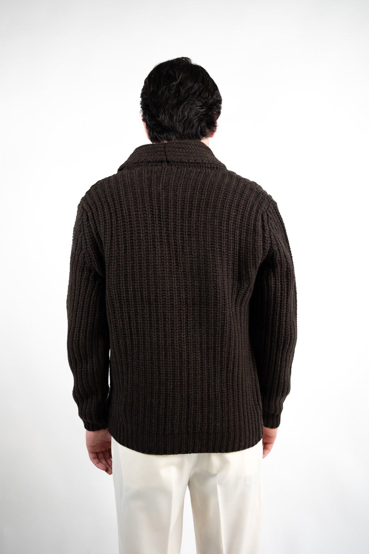 CARDIGAN A COSTA INGLESE IN LANA MERINO EXTRAFINE DANIELE FIESOLI