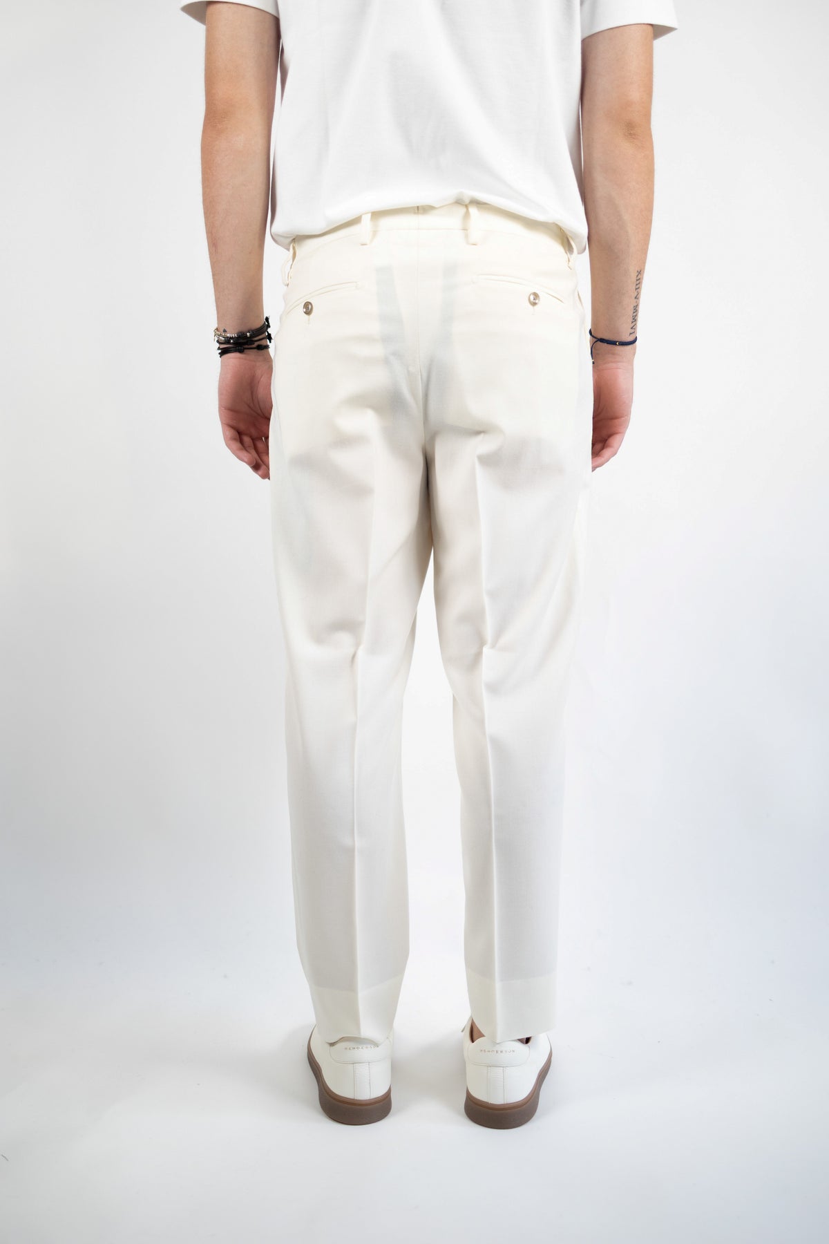 PANTALONE PORTOBELLO LATTE FLANELLA QUATTRO DECIMI BY BRIGLIA