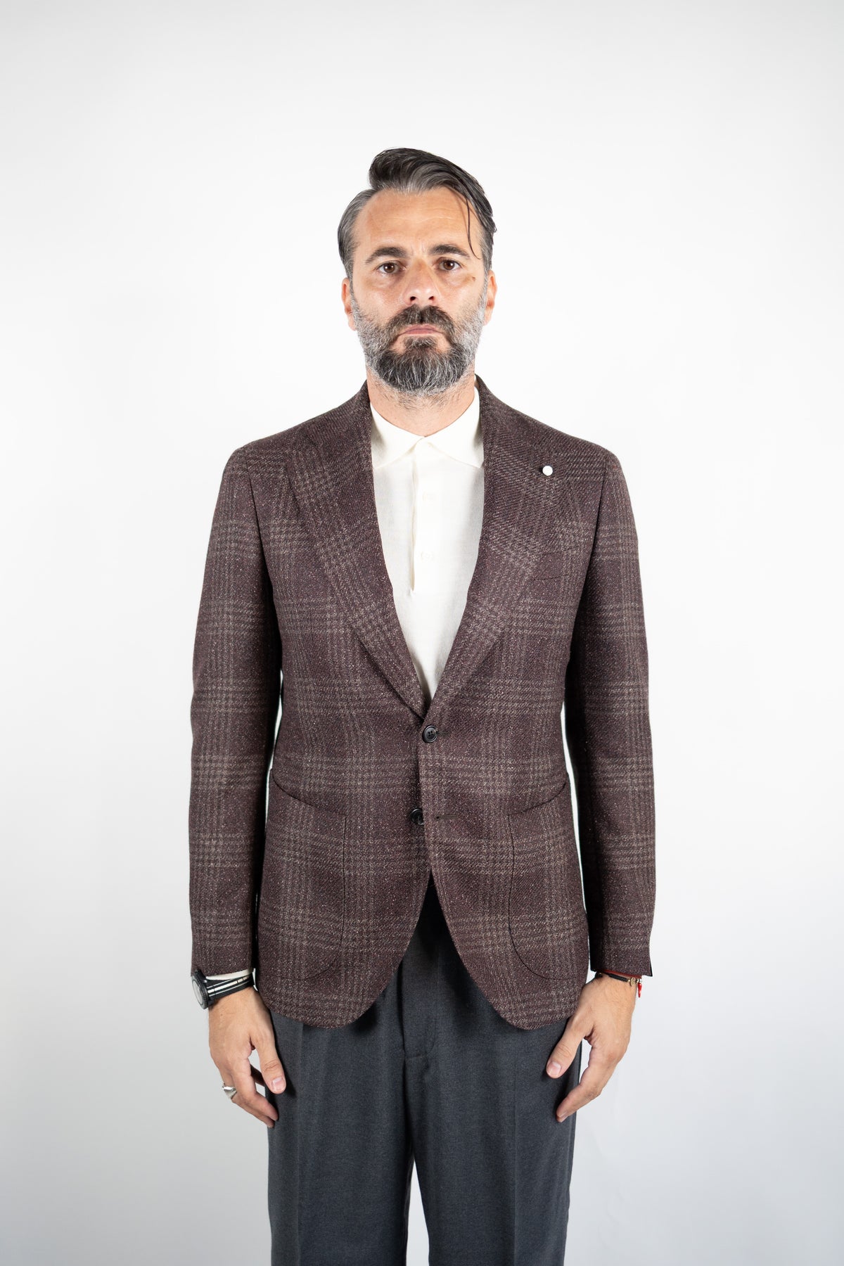 GIACCA MONOPETTO IN LANA ALPACA & SETA LUIGI BIANCHI