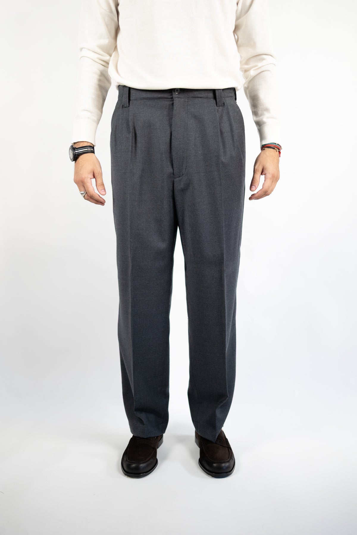 PANTALONE MARK IN LANA GRIGIO L.B.M.