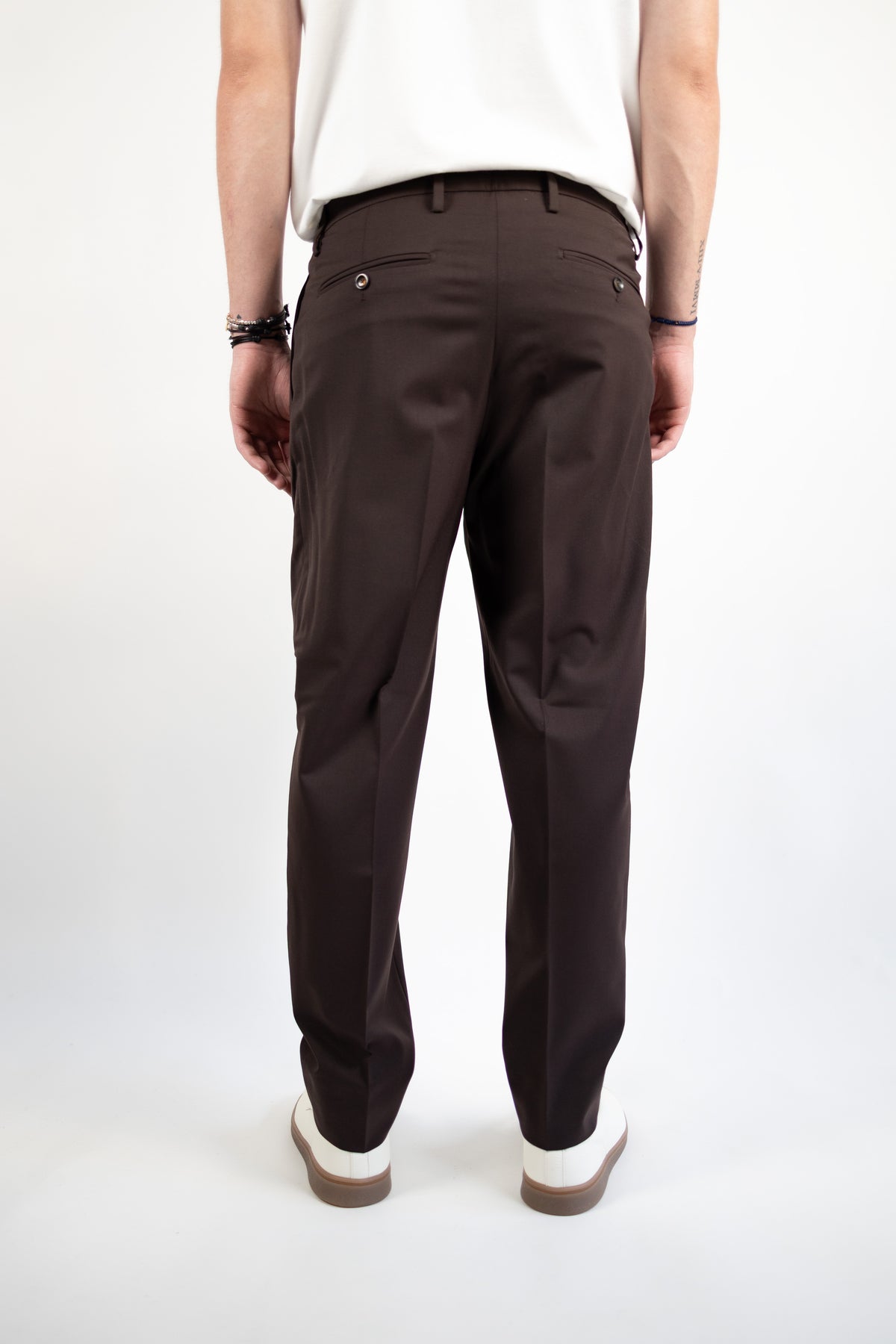 PANTALONE PORTOBELLO MARRONE LANA MARZOTTO QUATTRO DECIMI BY BRIGLIA