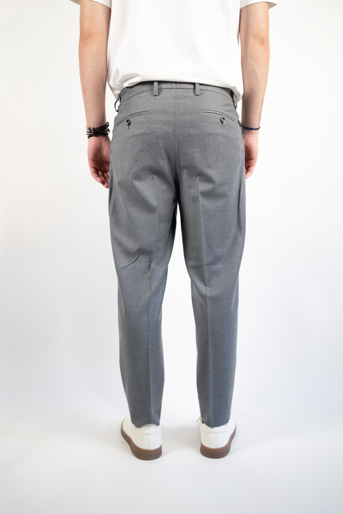 PANTALONE PORTOBELLO GRIGIO FLANELLA QUATTRO DECIMI BY BRIGLIA