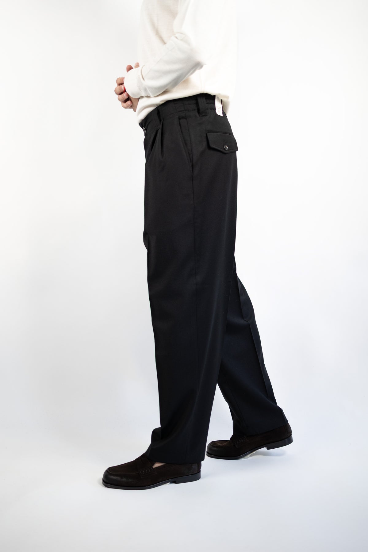 PANTALONE MARK IN LANA NERO L.B.M.