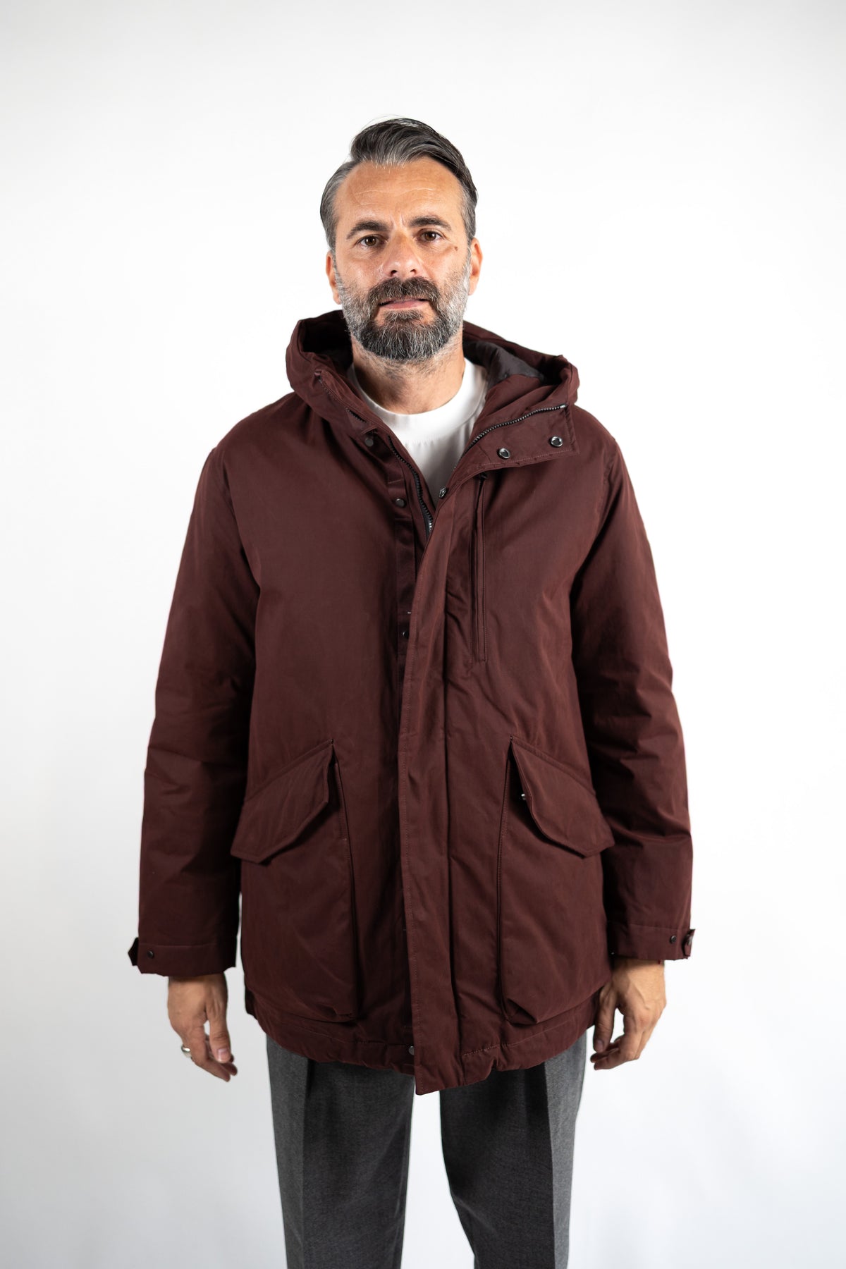 HOSHI LEVANTO PARKA IN COTONE TECNICO CERATO DUNO