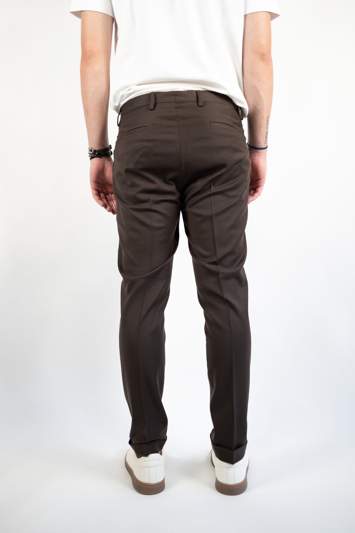 PANTALONE TIBERIO MARRONE FLANELLA QUATTRO DECIMI BY BRIGLIA
