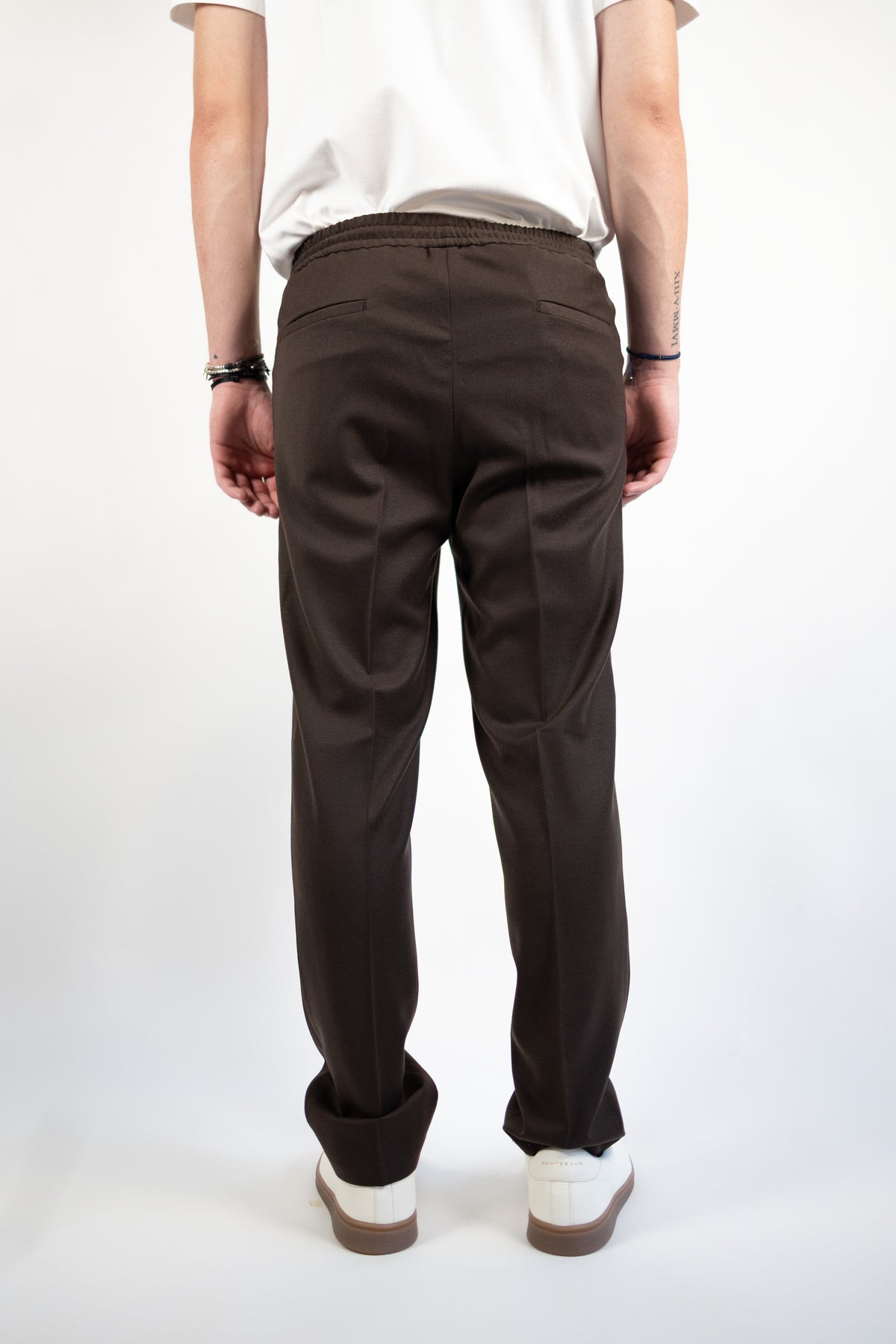 PANTALONE WIMBLEDON MARRONE FLANELLA QUATTRO DECIMI BY BRIGLIA