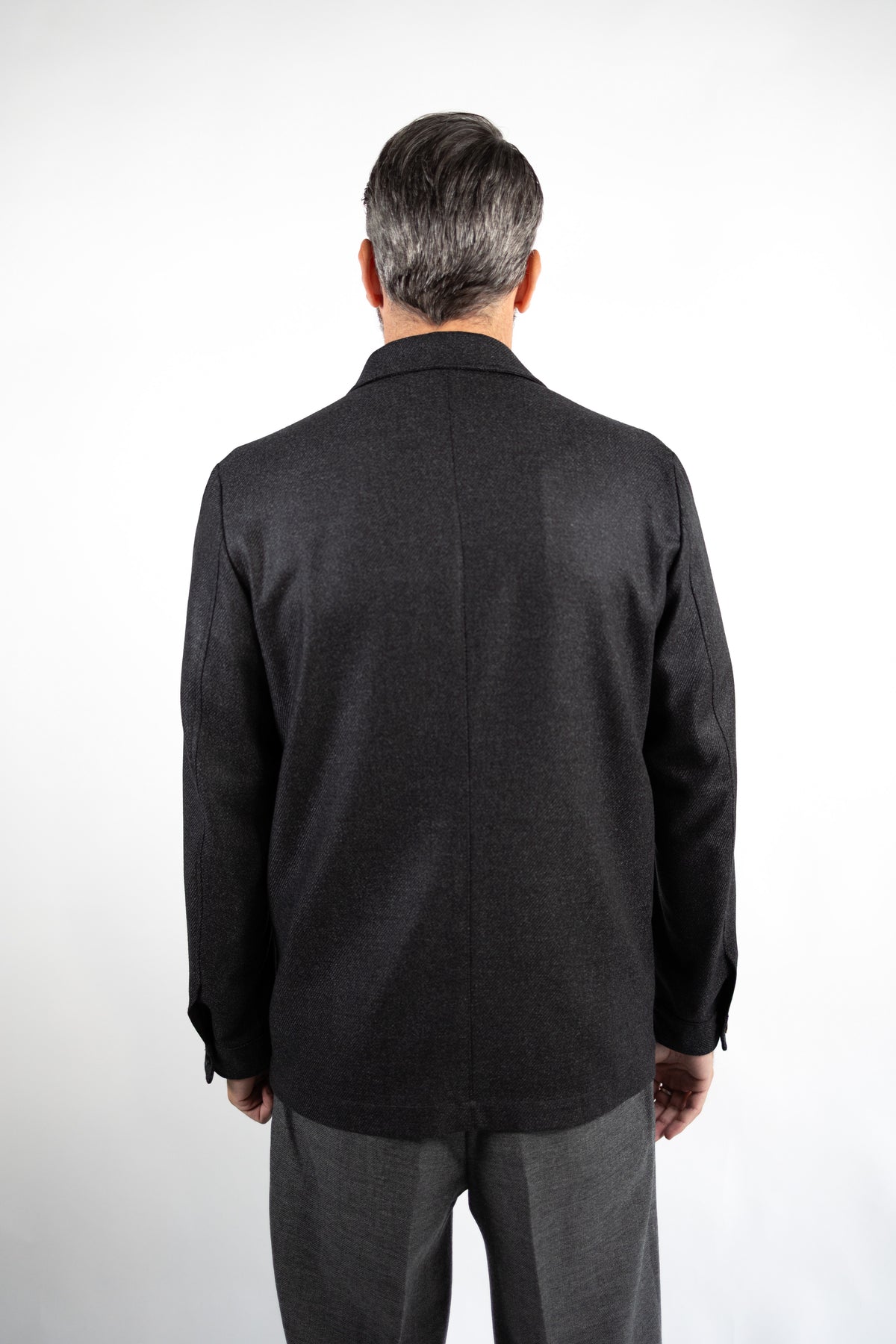 OVERSHIRT IN LANA VERGINE & SETA DREAM TWEED LORO PIANA GRIGIA LUIGI BIANCHI