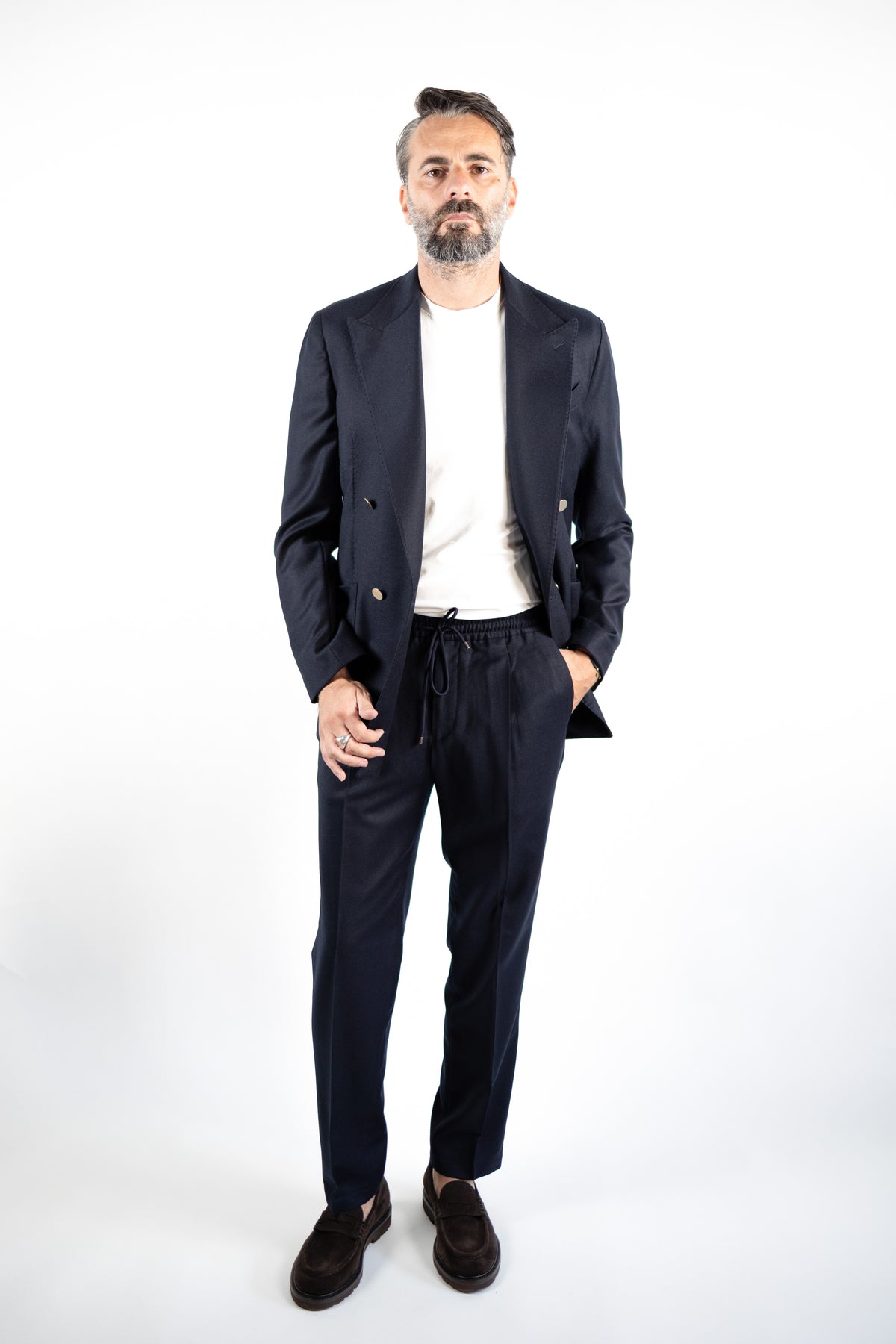 GIACCA BOLGHER BLU FLANELLA QUATTRO DECIMI BY BRIGLIA