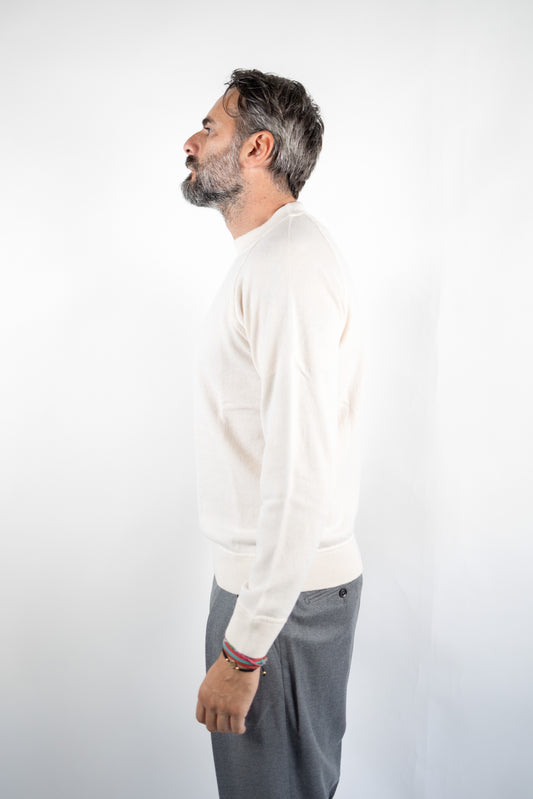 GIROCOLLO TAGLIO FELPA MANICA RAGLAN 100% CASHMERE NATURALE DELLA CIANA