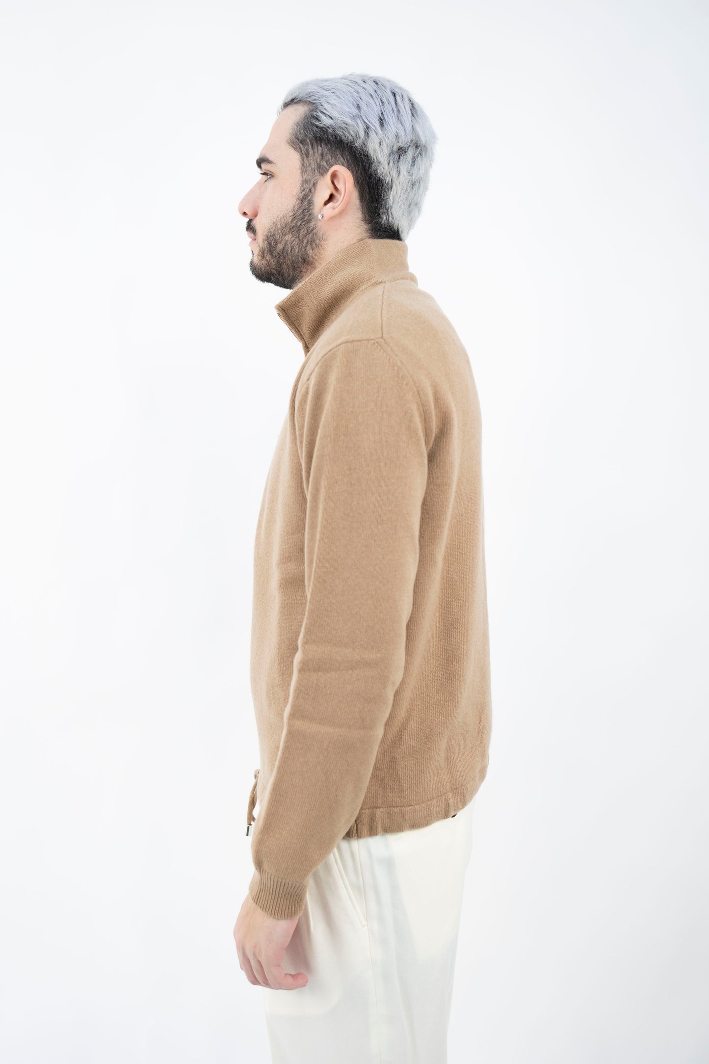 LUPETTO CON ZIP CAMMELLO DF0041 035 DANIELE FIESOLI