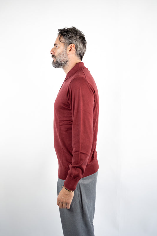 POLO SETA & CASHMERE BORDEAUX DELLA CIANA