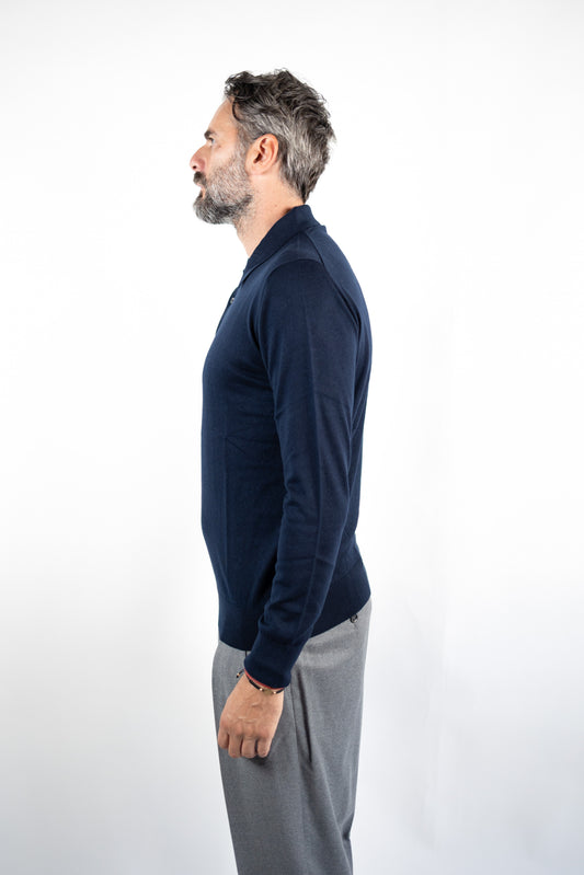 POLO SETA & CASHMERE BLU NAVY DELLA CIANA
