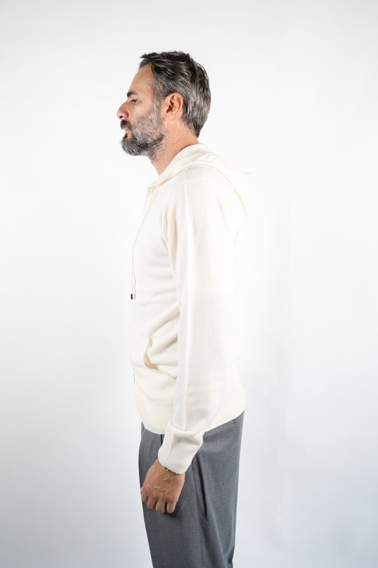 MAGLIA CAPPUCCIO LANA & CASHMERE NATURALE DELLA CIANA