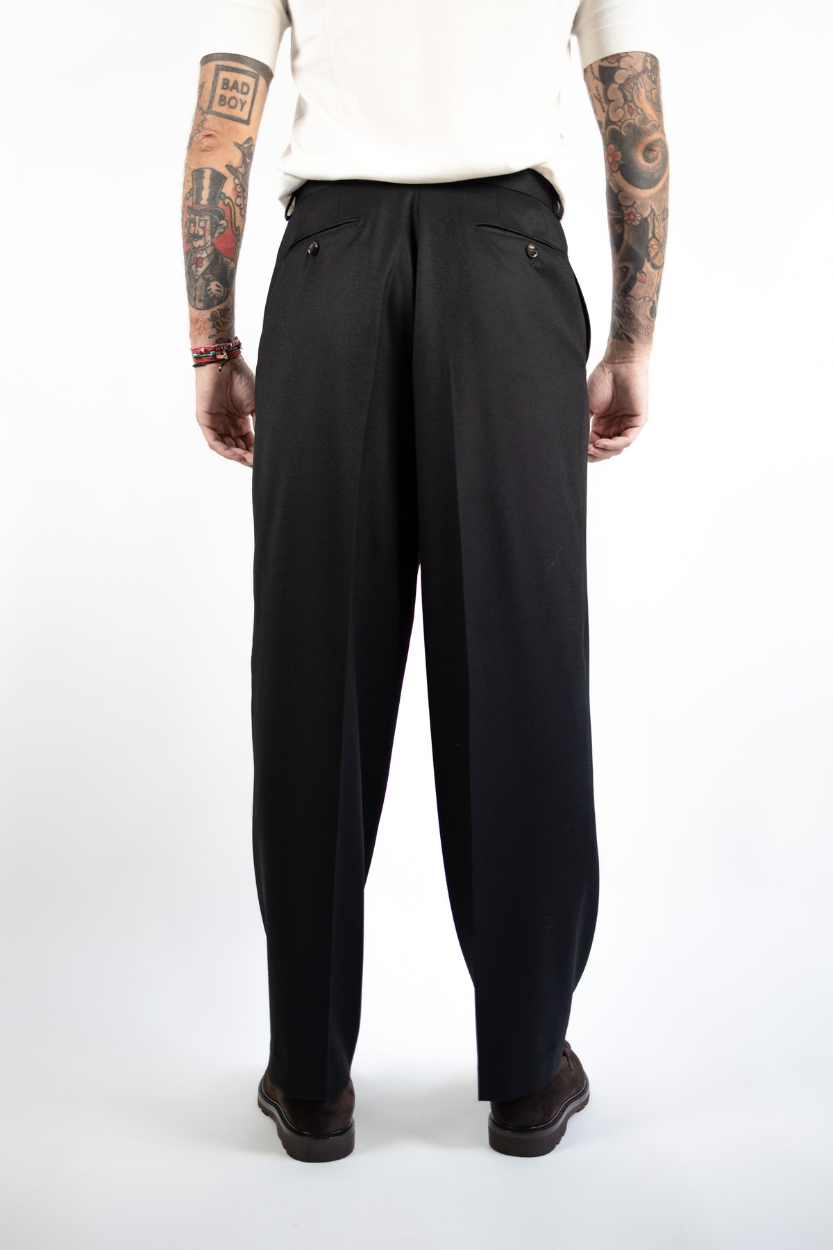 PANTALONE DOPPIA PINCES GAMBA LARGA GABRIELE PASINI