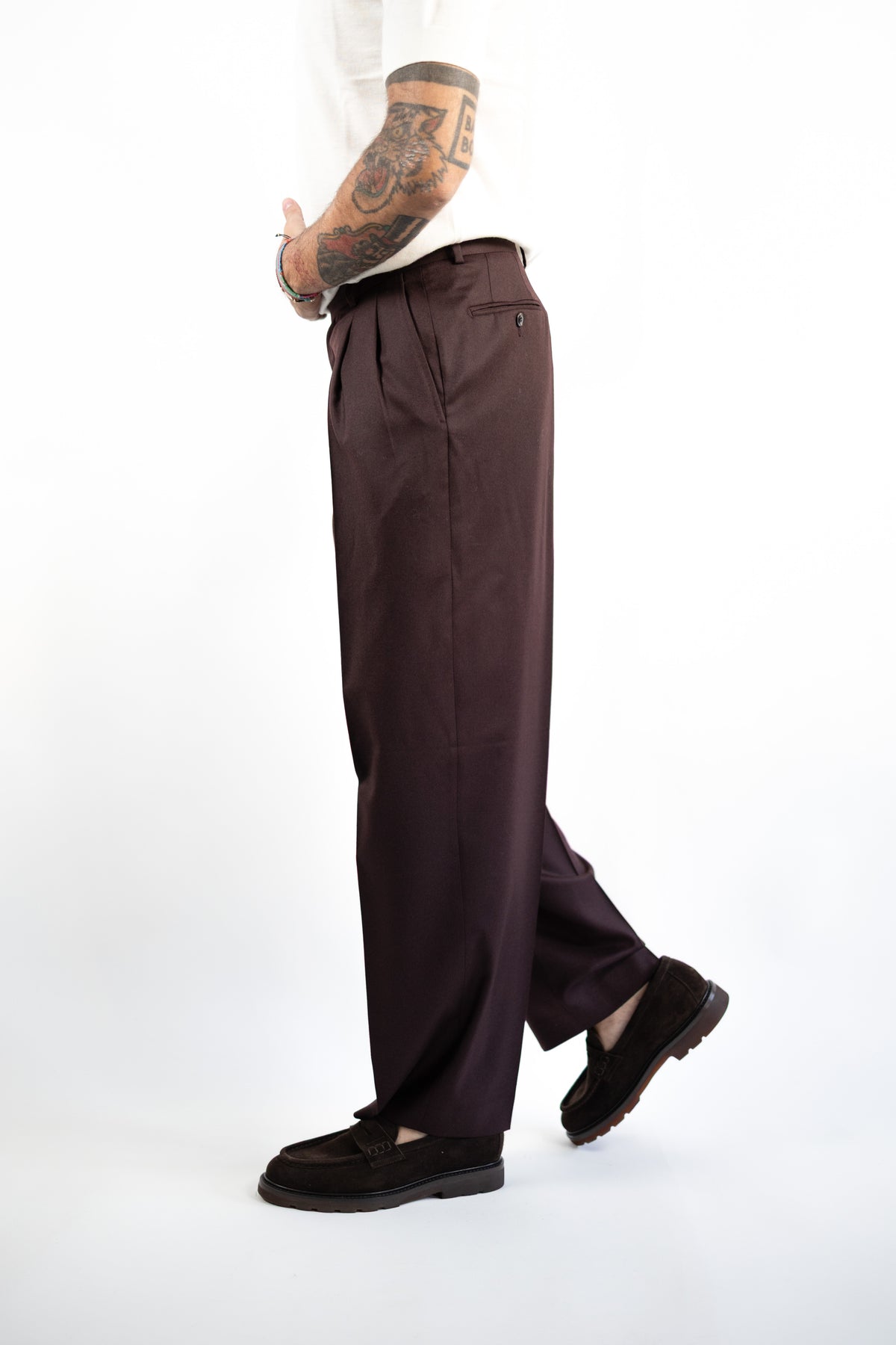 PANTALONE DOPPIA PINCES GAMBA LARGA GABRIELE PASINI