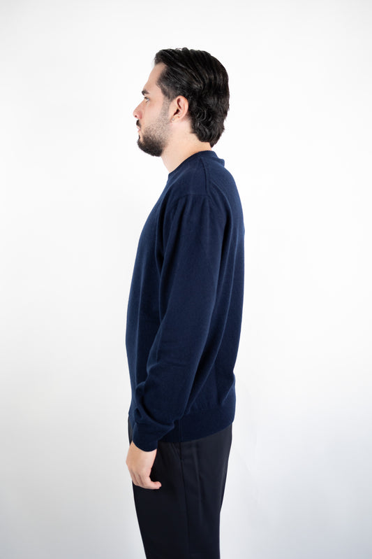 MAGLIA GIROCOLLO IN CASHMERE BLU DANIELE FIESOLI