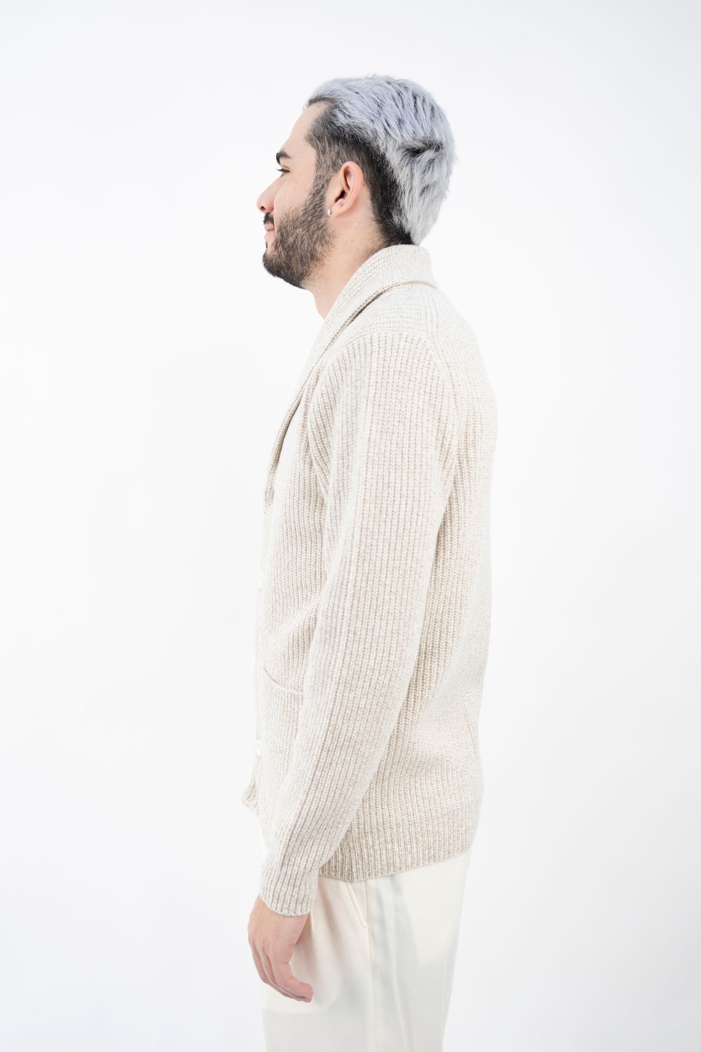CARDIGAN IN LANA PANNA DF0084 076 DANIELE FIESOLI