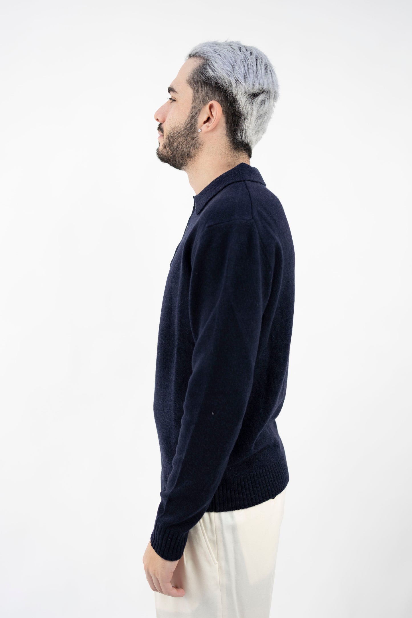 POLO IN CASHMERE BLU WS3373 023 DANIELE FIESOLI