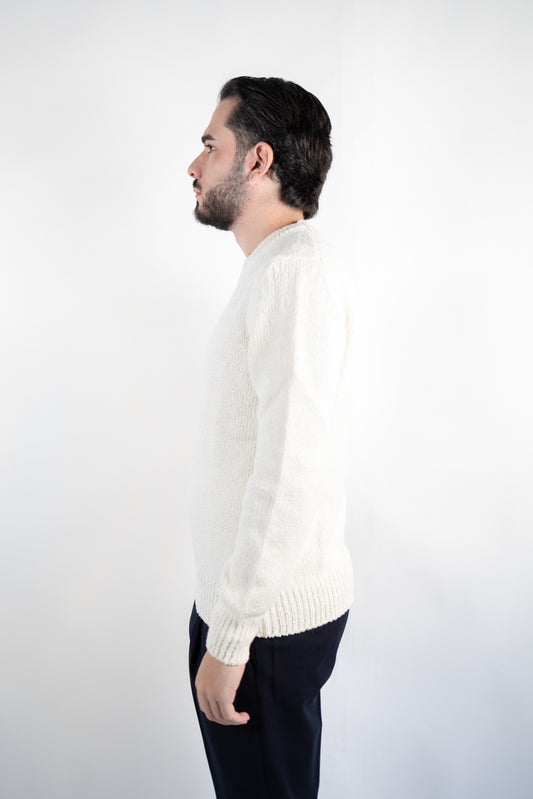 MAGLIA GIROCOLLO IN LANA MALFILE' PANNA GRAN SASSO