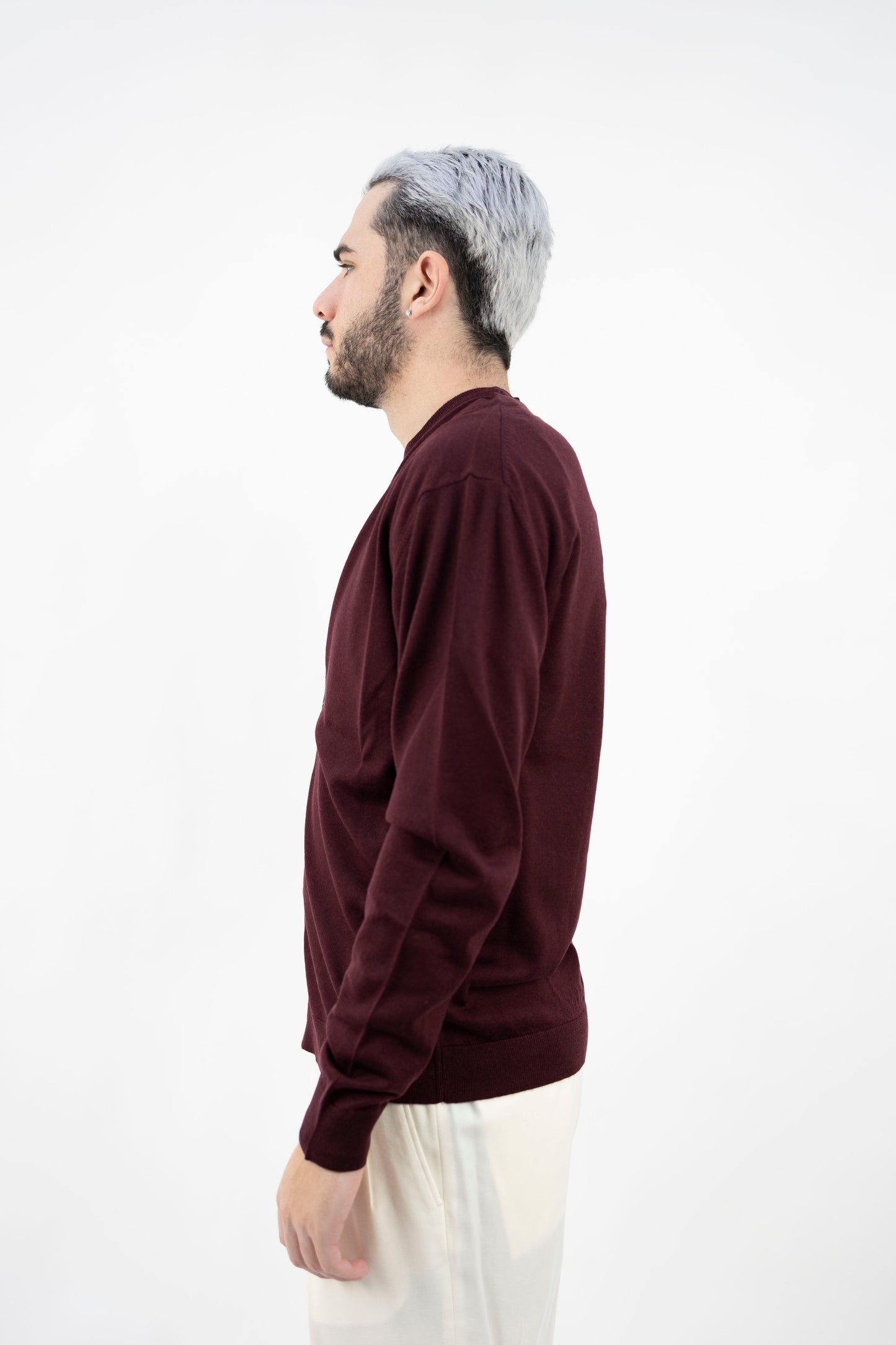 CARDIGAN IN LANA VINO DF0024 053 DANIELE FIESOLI