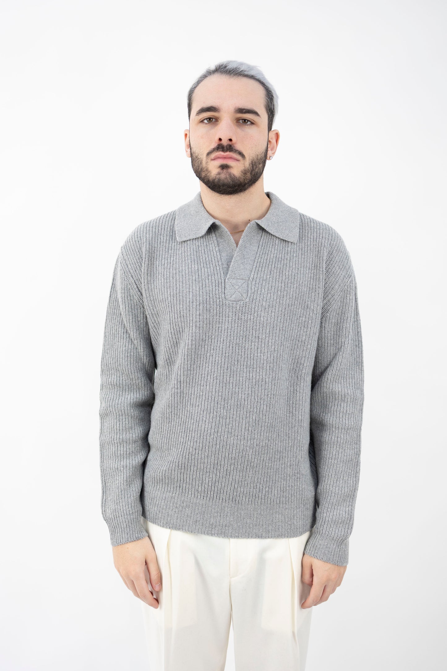 POLO SKIPPER CASHMERE CENERE WS3391 011 DANIELE FIESOLI