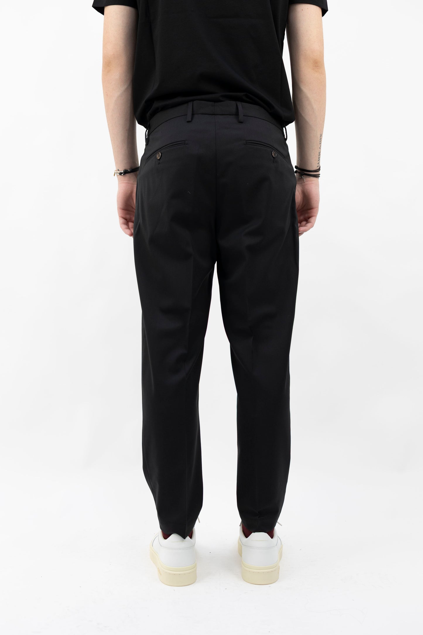 PANTALONE FRESCO LANA NERO PORTOBELLOSQD 400100 010 Quattro decimi BY Briglia