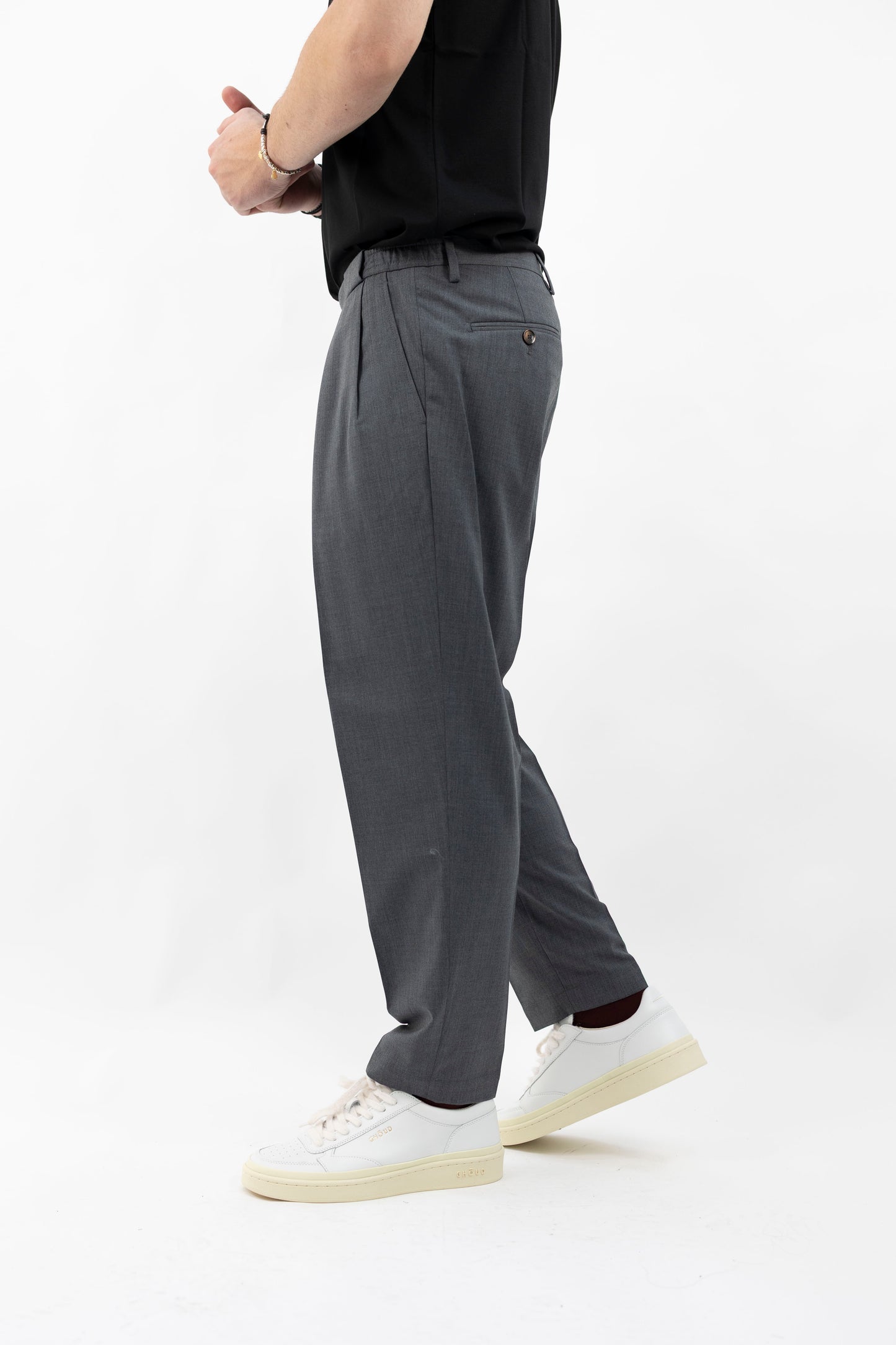 PANTALONE FRESCO LANA GRIGIO PORTOBELLOSQD 400100 070 Quattro decimi BY Briglia