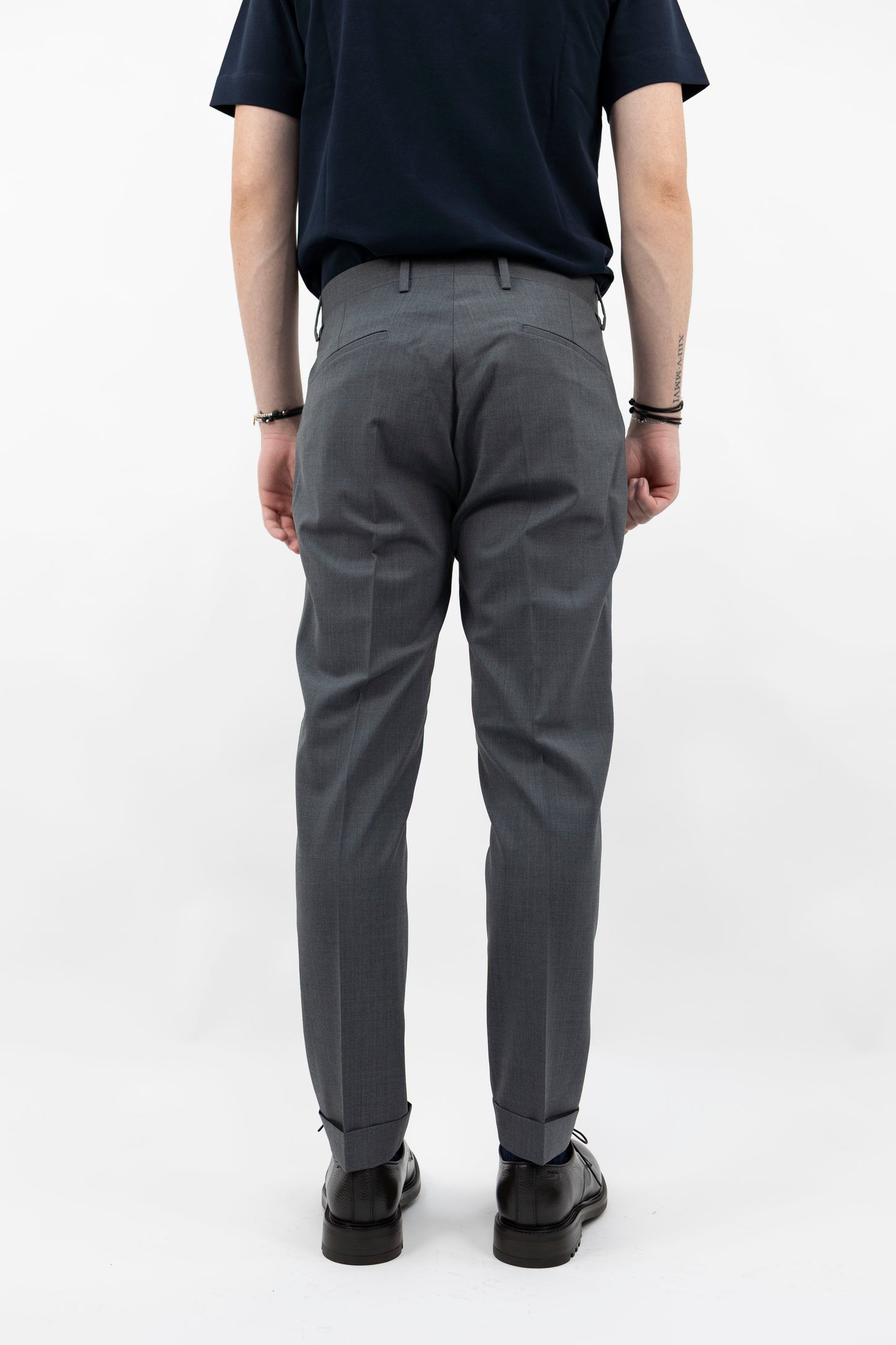 PANTALONE GRIGIO FRESCO LANA TIBERIOSQD 400100 070 Quattro decimi BY Briglia