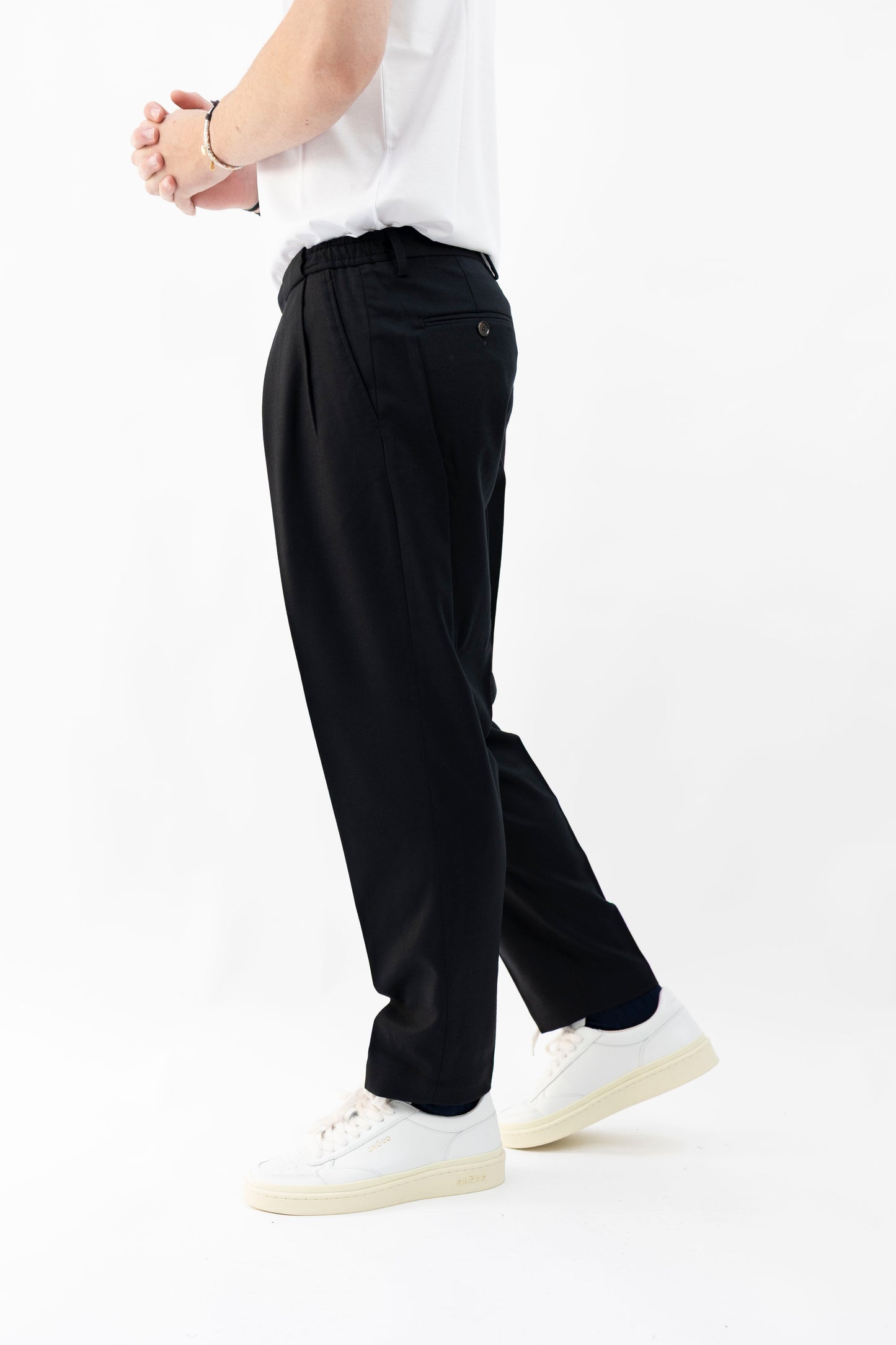 PANTALONE LANA NERO PORTOBELLOSQD 400120 010 Quattro decimi BY Briglia