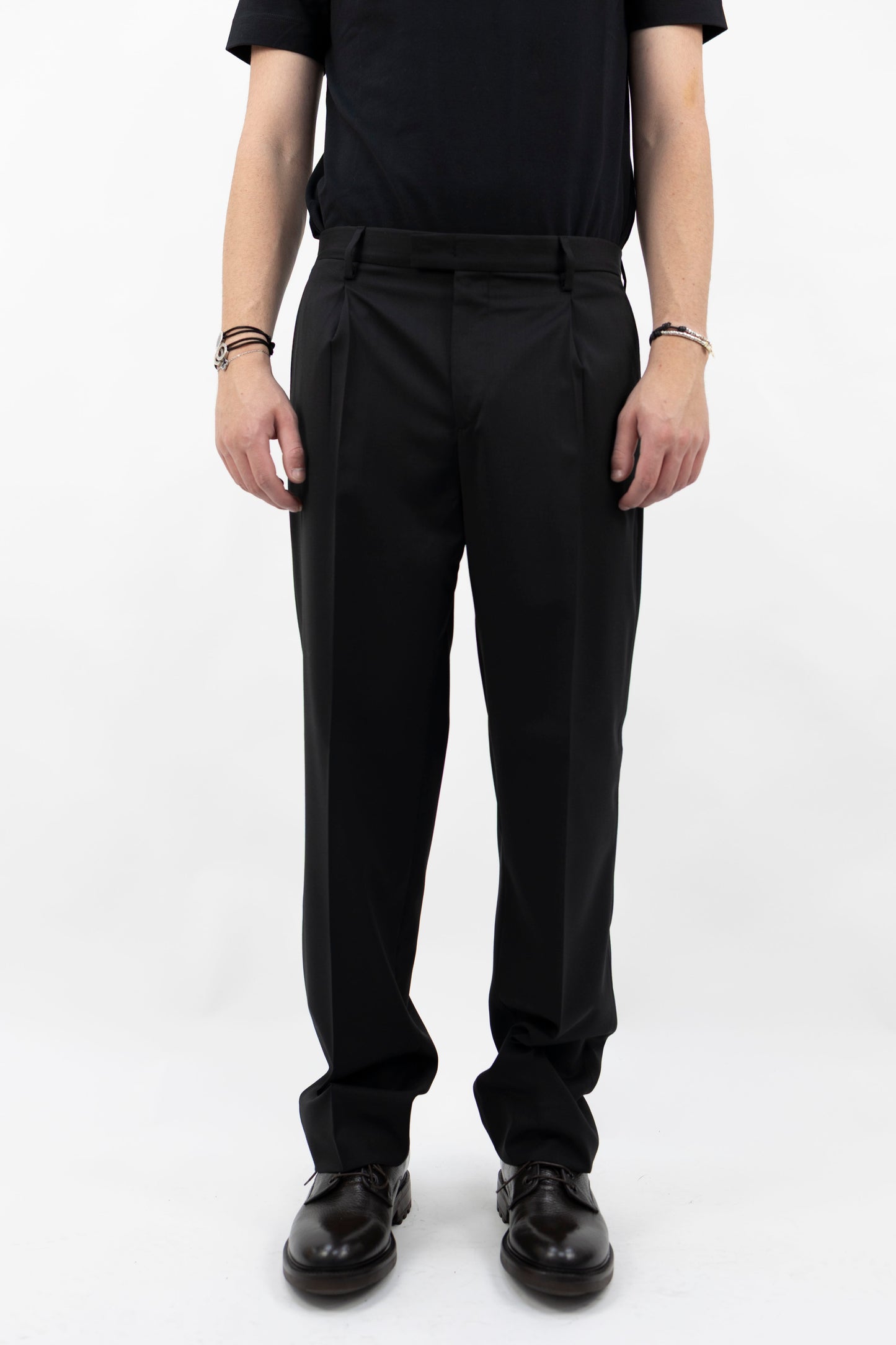 PANTALONE NERO IN LANA MARGUTTASNQD 400200 010 Quattro decimi BY Briglia