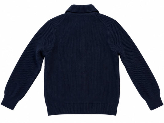 MAGLIA IN PURA LANA CON COLLO A POLO NAVY BALLANTYNE
