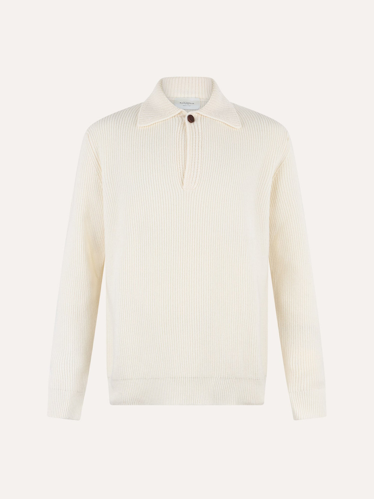 MAGLIA IN PURA LANA CON COLLO A POLO WHITE BALLANTYNE