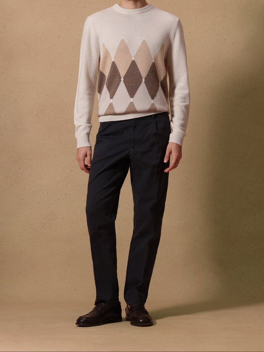 MAGLIA GIROCOLLO DIAMOND IN 100% CASHMERE WHITE-BUTTER BALLANTYNE