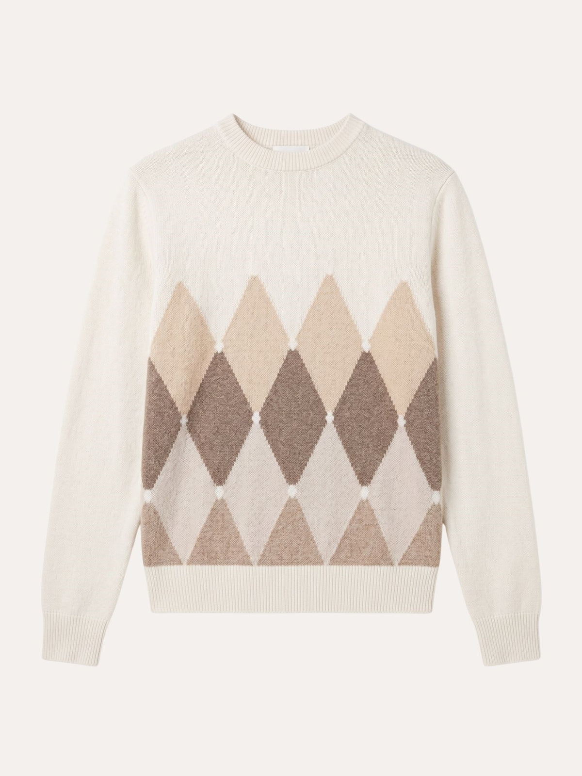 MAGLIA GIROCOLLO DIAMOND IN 100% CASHMERE  WHITE-BUTTER BALLANTYNE