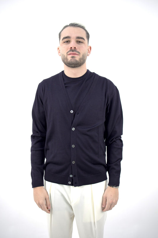 CARDIGAN IN LANA BLU NOTTE DF0024 023 DANIELE FIESOLI