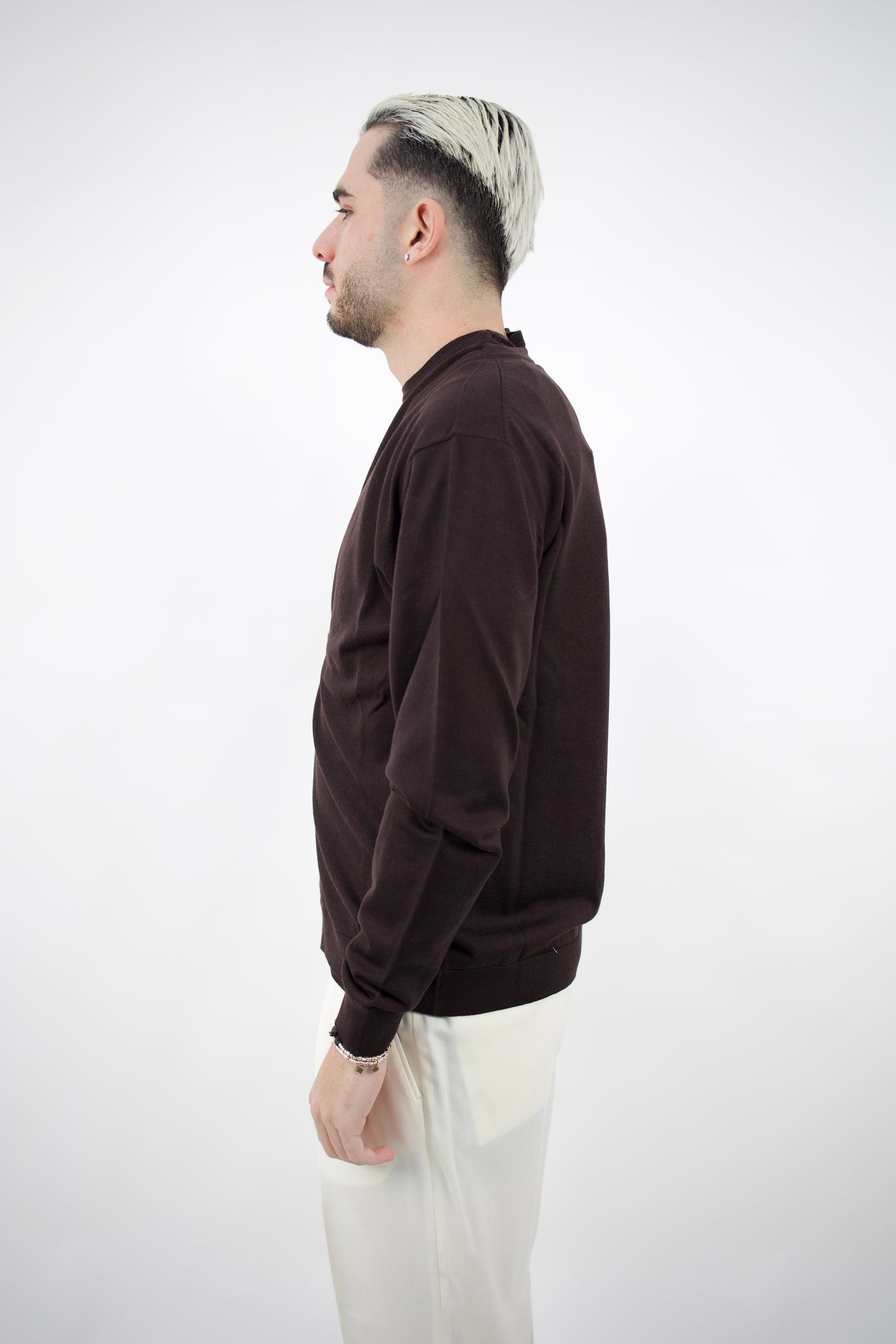 CARDIGAN IN LANA CACAO DF0024 032 DANIELE FIESOLI
