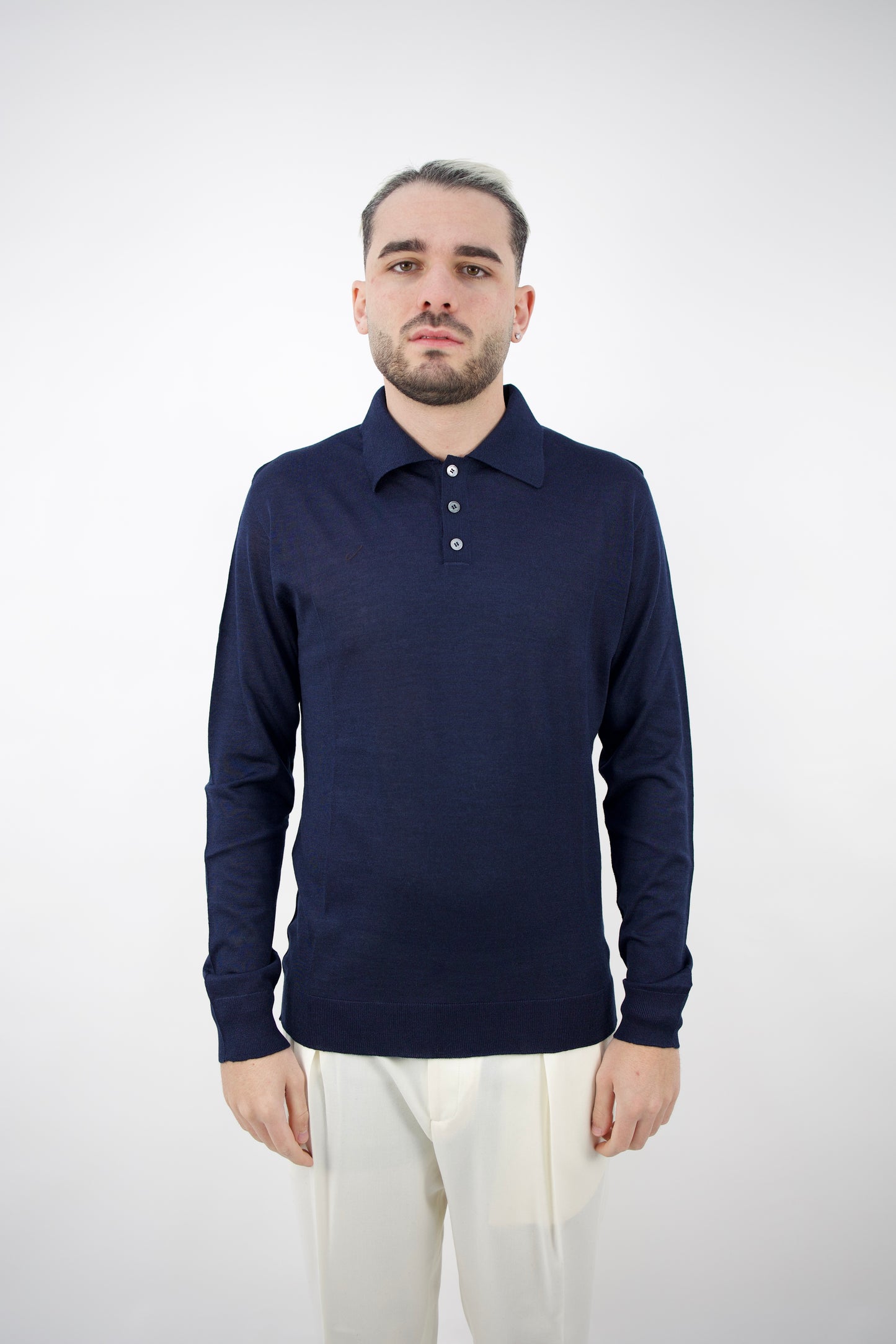 POLO MISTO SETA BLU  SE0228 023 DANIELE FIESOLI