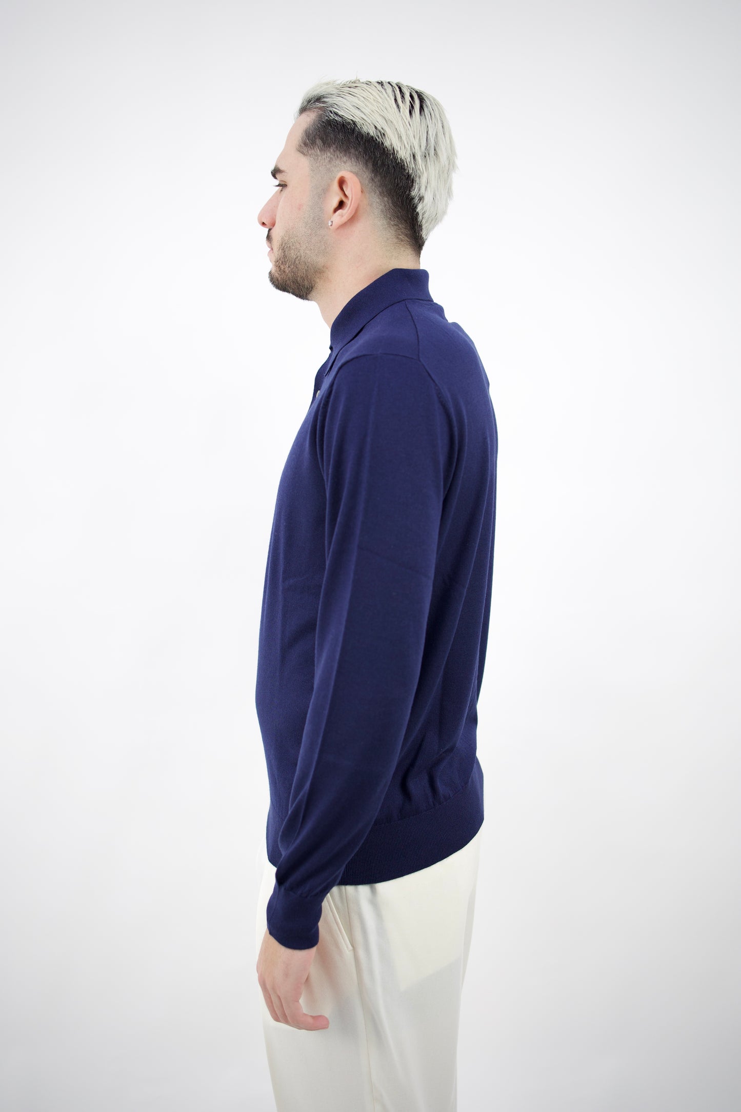 POLO SETA&CASHMERE BLU DC9-14015 NAVY Della Ciana