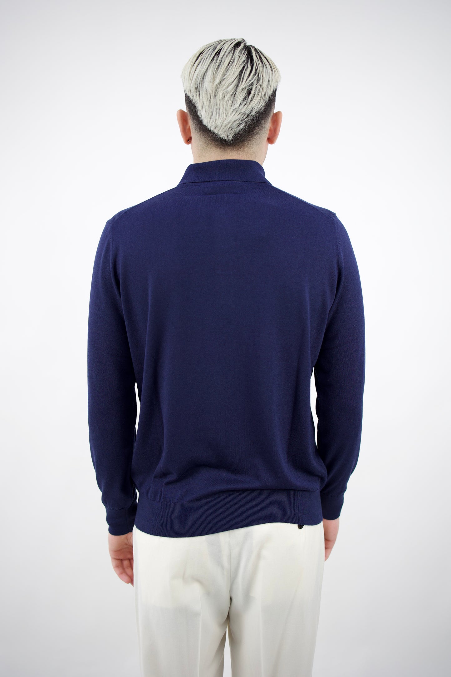 POLO SETA&CASHMERE BLU DC9-14015 NAVY Della Ciana