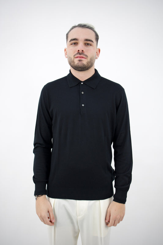 POLO SETA&CASHMERE NERO DC9-14015 NERO Della Ciana
