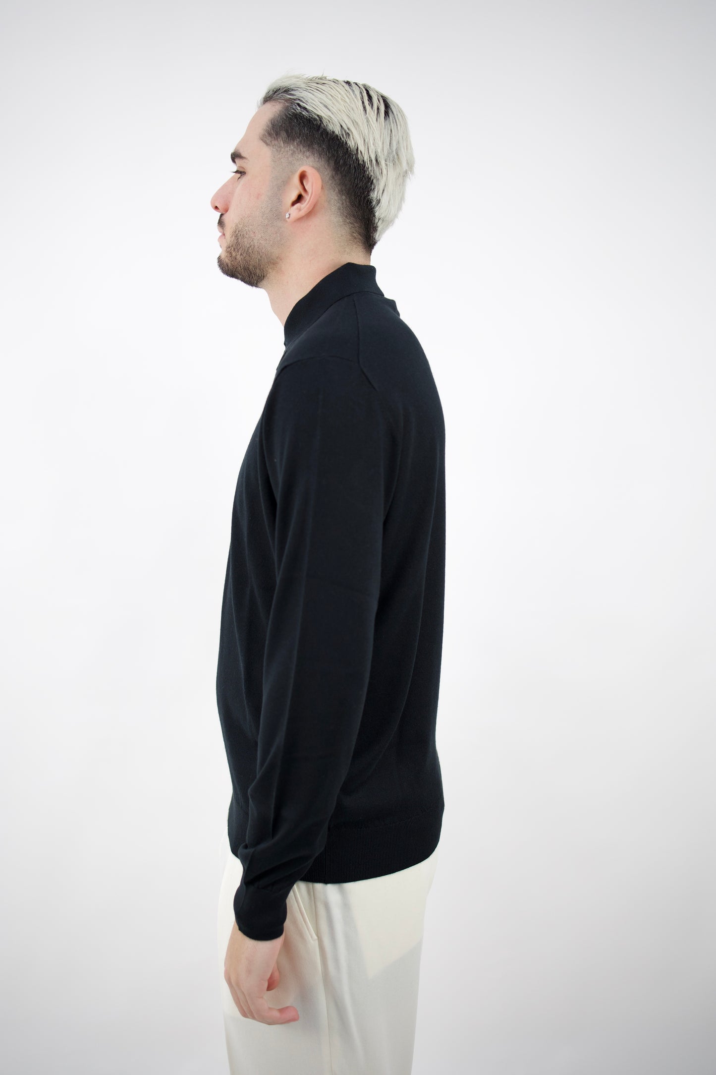 POLO SETA&CASHMERE NERO DC9-14015 NERO Della Ciana