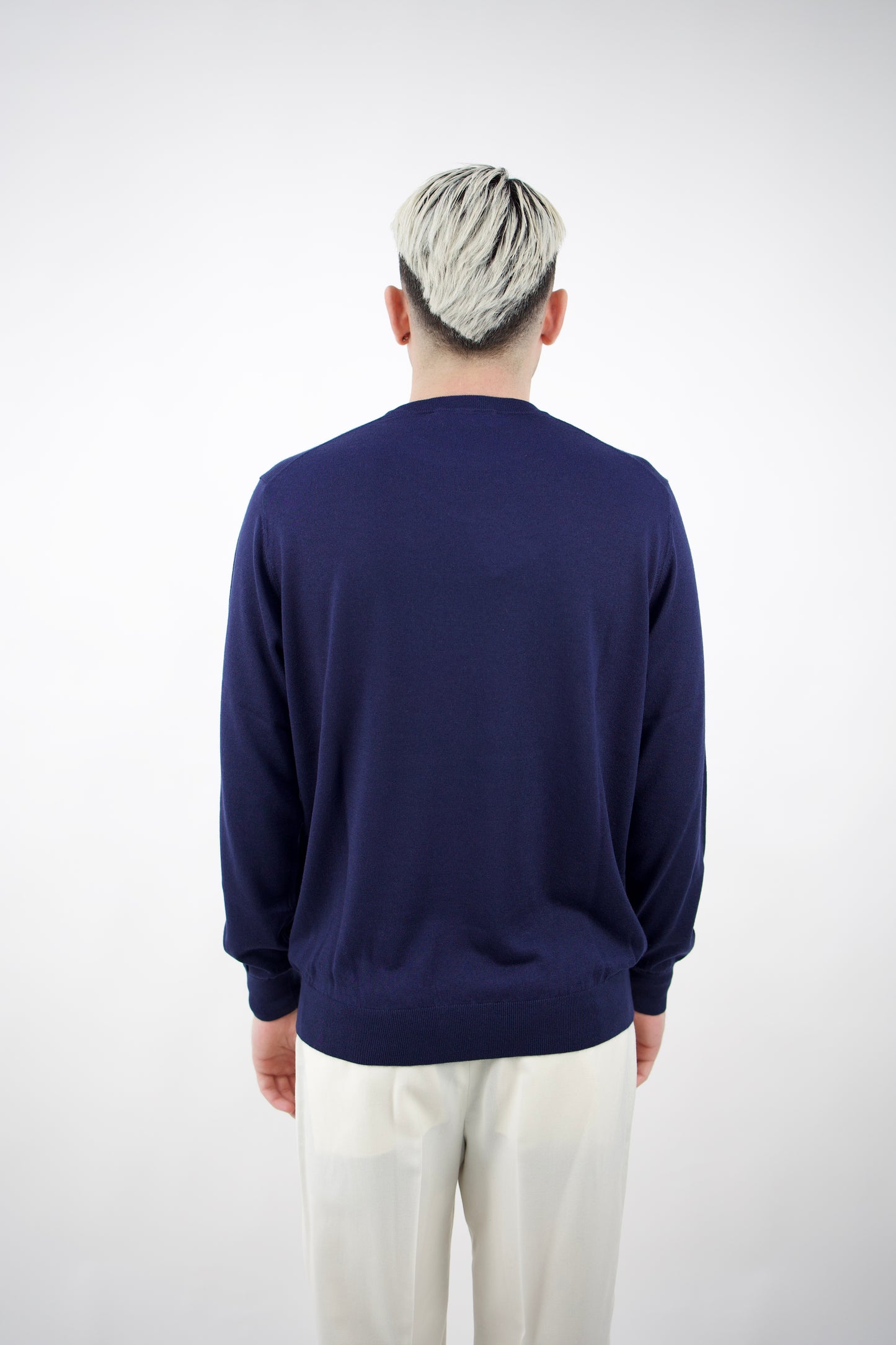 MAGLIA GIROCOLLO IN SETA&CASHMERE BLU DC9-14012 NAVY Della Ciana