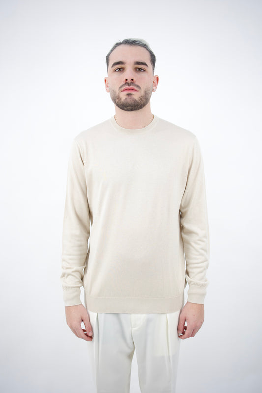 MAGLIA GIROCOLLO IN SETA&CASHMERE GESSO DC9-14012 Della Ciana