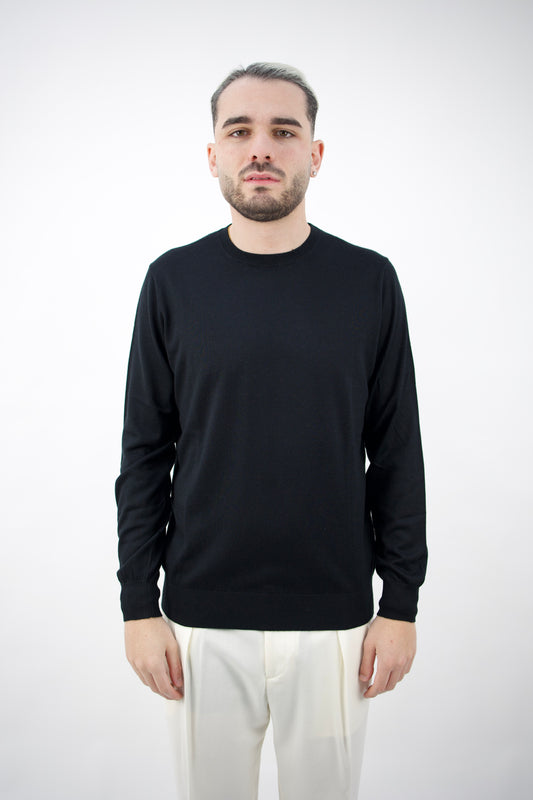 MAGLIA GIROCOLLO IN SETA&CASHMERE NERO DC9-14012 Della Ciana