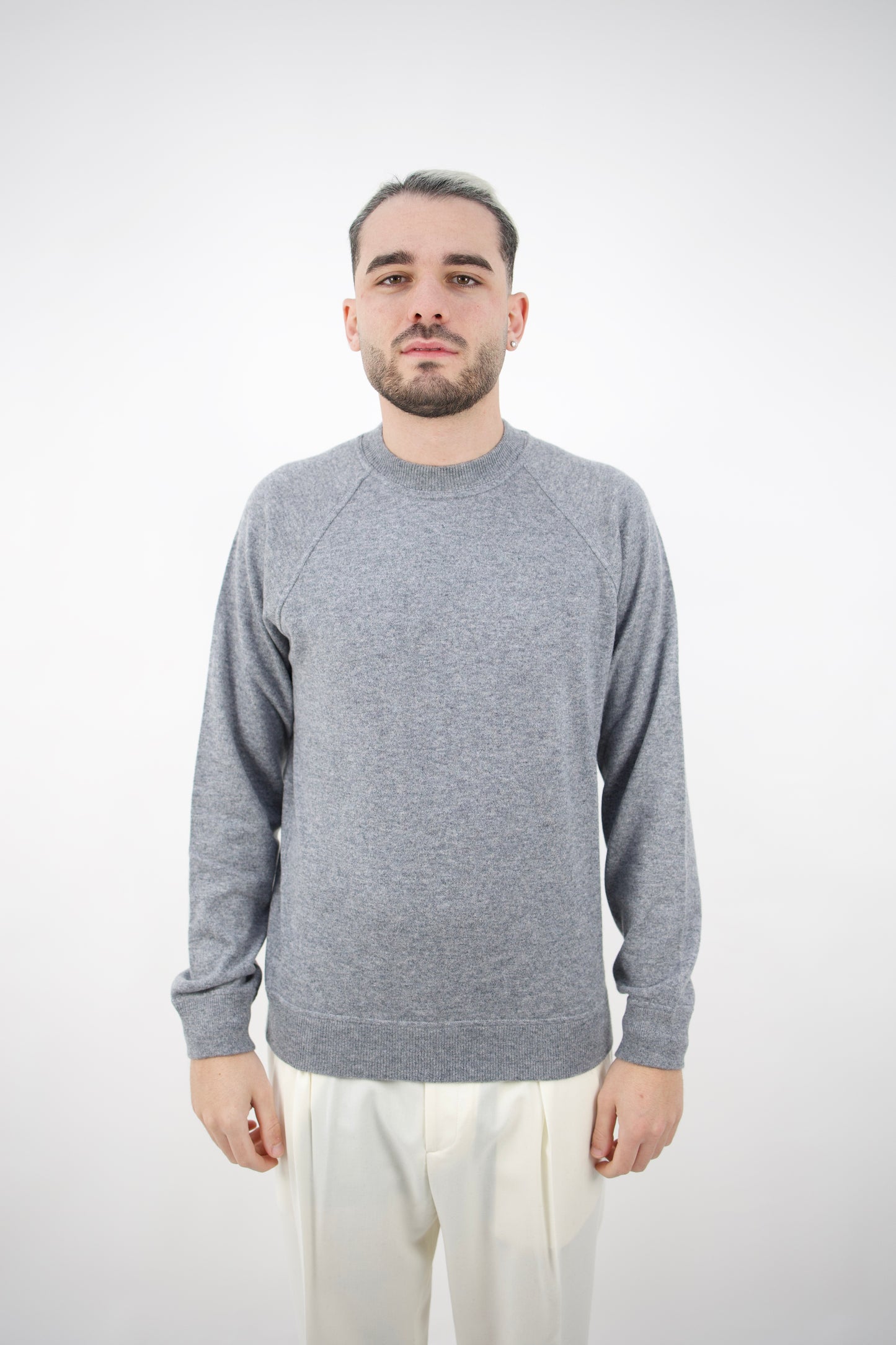 MAGLIONE TAGLIO FELPA CASHMERE GRIGIO DC9-07232 FELTRO Della Ciana