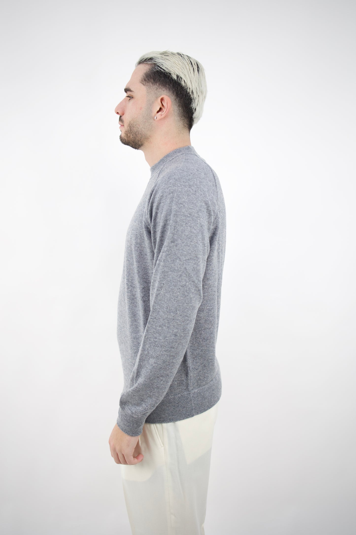 MAGLIONE TAGLIO FELPA CASHMERE GRIGIO DC9-07232 FELTRO Della Ciana