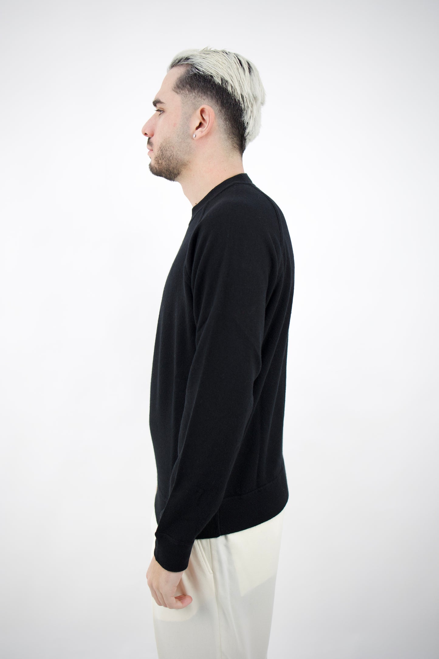 MAGLIONE TAGLIO FELPA CASHMERE NERO DC9-07232 Della Ciana