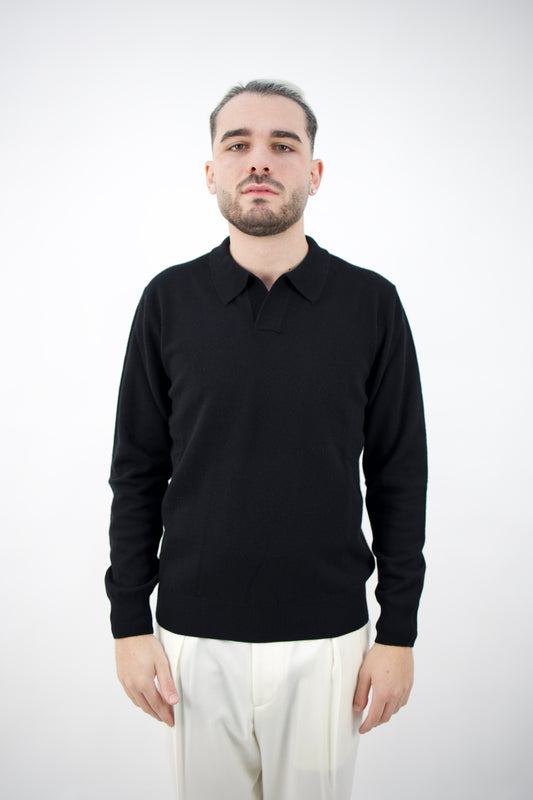 POLO OPEN COLLAR NERO 2561004/90R Altea