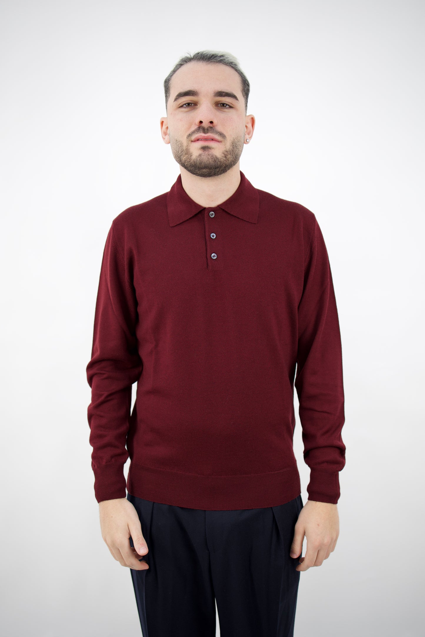 POLO IN LANA BORDEAUX 2561102/69R - Maglieria - Altea