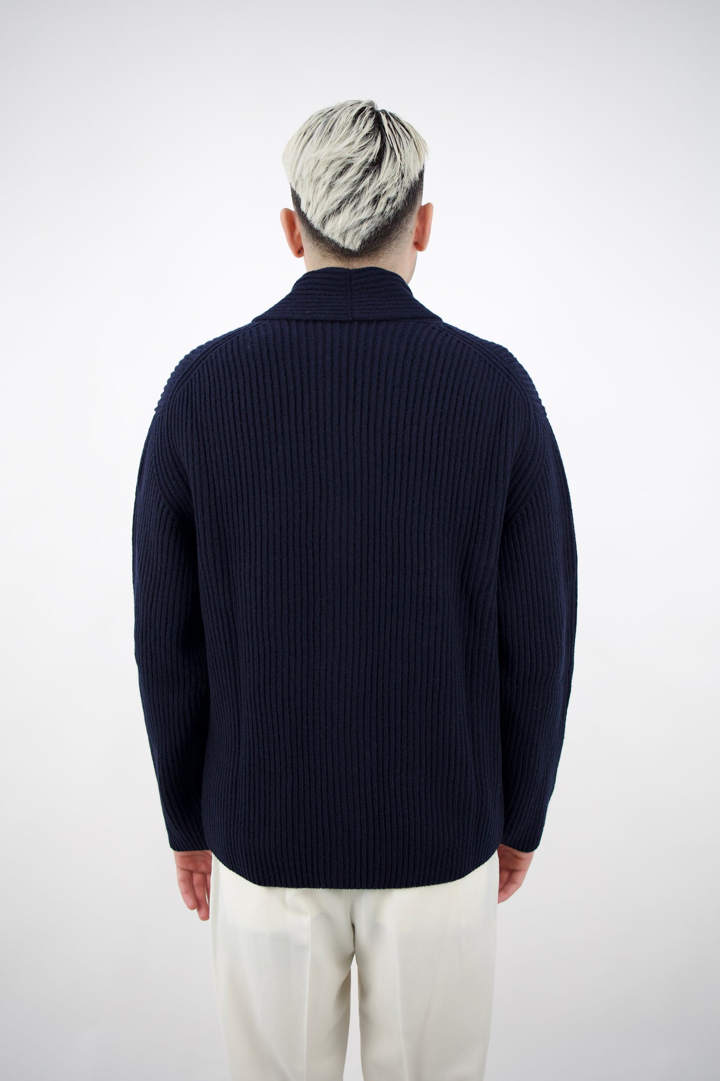 CARDIGAN SCIALLATO IN LANA NAVY 2561151/01R  Altea